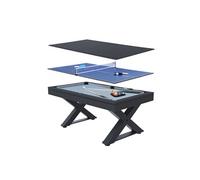 Table multi-jeux, ping-pong et billard en bois noir TEXAS