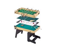 Table multi jeux pliable 4 en 1 adulte Babyfoot Billard Ping Pong Hockey Marron
