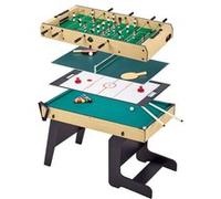 Table multi jeux pliable 4 en 1 adulte Babyfoot Billard Ping Pong Hockey Marron