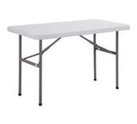 Table multi-usages pliante d'extérieure grise l 122 x p 61 cm - blanc - nc Blanc G