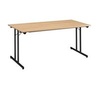 Table multi-usages pliante L 160 x P 80 cm - plateau chêne clair piètement anthracite