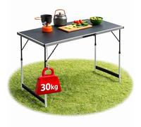 Table multifonction stable 100 x 60 cm réglable en hauteur - Table de camping, table à tapisser, table pliante, table de marché, table de jardin et table de buffet - Avec barre centrale contre la