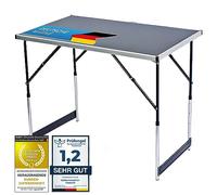 Table Multifonctionnelle Polyvalente - Pliante, de Camping, de Marché, Réglable en Hauteur, d'Appoint pour Jardin (Noir: 100 x 60 cm)