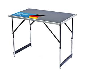 Table Multifonctionnelle Polyvalente - Pliante, de Camping, de Marché, Réglable en Hauteur, d'Appoint pour Jardin (Noir: 100 x 60 cm)