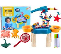Table multifonctions 4in1 blocs poisson dessin bleu