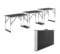 Table multifonctions en aluminium en 3 parties Noir