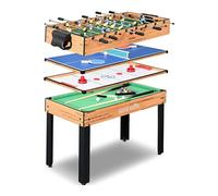 SereneLife Table Multijeux, 122 cm Jeux d’Arcade avec Accessoires, Baby Foot, Billard, Ping Pong, Air Hockey- Table de jeux 4 en 1, Pour Interieur Exterieur, Famille, Enfants en Adultes
