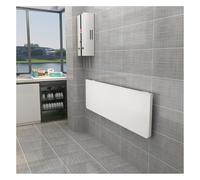 Table murale compacte pliante à angle arrondi pour cuisine, balcon et petits espaces, idéale pour une utilisation en extérieur, dimensions : 80 x 24 cm, couleur : blanc