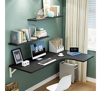 Table murale d'angle pliable - Table murale peu encombrante pour cuisine, salle à manger, bureau ou bureau d'étude - Design à double support pour plus de stabilité et de polyvalence