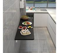 Table murale flottante pliable pour petits espaces, établi pliable pour buanderie, bar et cuisine, noir (70 x 30 cm)