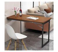 Table murale flottante pour petits espaces, bureau à domicile marron foncé avec table de salle à manger pliable, établi pliable et bureau flottant pour ordinateur portable pour buanderie ou garage.