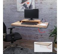 Table murale HWC-H48, Table murale pliante Étagère murale, pliable Bois massif ~ 120x60cm naturel