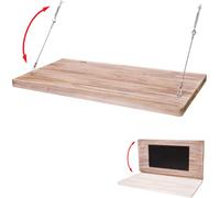 Table murale HWC-H48, table murale pliante Étagère murale Table avec tableau, pliable Bois massif ~ 120x60cm