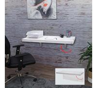 Table murale HWC-H48, table pliante murale en bois massif 100x50cm shabby blanc