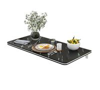 Table murale pliable 80 x 50 cm pour économiser de l'espace - Motif marbre - Pour cuisine, bureau et chambre à coucher - Noir - Polyvalente - Pour petits espaces et solutions multi-usages