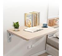 Table murale pliable avec plateau en bois - Établi industriel - Gain de place - Extension de surface de travail (60 x 25 cm) pour bureau à domicile et atelier