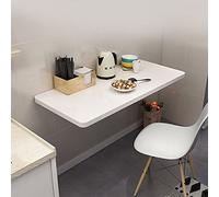 Table murale pliable avec plateau rabattable pour économiser de l'espace pour les petites surfaces, multi-usages, pour petit déjeuner et établi d'ordinateur, disponible en largeurs de 60 cm à 120 cm
