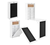 Table Murale Pliable Bureau Mural Rabattable MDF Blanc 156 x 50 x 91,5 cm