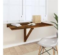 vidaXL Table murale pliable Chêne fumé 100x60x56 cm Bois d'ingénierie