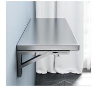 Table murale pliable en acier inoxydable 100 x 25 cm - Économie d'espace - Table murale d'extérieur INOX 304 argentée - Parfaite pour les petits espaces et la décoration moderne