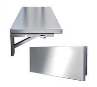 Table murale pliable en acier inoxydable 201, étagère peu encombrante, table de cuisine polyvalente, bureau PC, table à manger (109,2 x 40,9 cm), parfaite pour les petits espaces