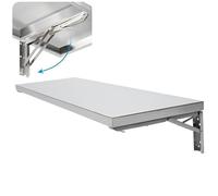 Table murale pliable en acier inoxydable pour ordinateur portable, bureau, bureau, bureau, salle de bain, balcon, 90 x 40 cm