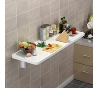 Table murale pliable en bois pour économiser de l'espace - Table de salle à manger pour petite cuisine - Table pliante robuste (blanc, 40 x 40 cm)