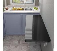 Table murale pliable - Établi robuste et peu encombrant pour cuisine, buanderie, bureau à domicile - Capacité de charge de 50 kg - Station de travail multifonction pour espaces limités