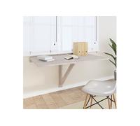 Table murale pliable Gris béton 100x60x56 cm Bois d'ingénierie342648