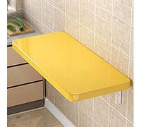 Table murale pliable jaune - Design minimaliste moderne - Multifonctionnel - Pour ordinateurs portables et salle à manger - Installation facile avec supports - Solution d'économie d'espace