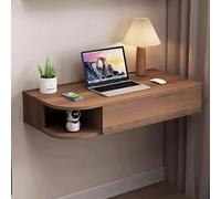 Table murale pliable multifonction en bois pour économiser de l'espace pour entrée, salon et chambre à coucher (marron, gauche, 120 cm)