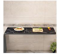 Table murale pliable pour cuisine, bureau flottant pour la maison, le bureau, table de salle à manger compacte, noire, 50 x 30 cm, design peu encombrant, idéal pour les petits espaces, utilisation