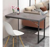 Table murale pliable pour économiser de l'espace - Bureau mural flottant avec pieds de support rétractables - Cloison convertible pour salon et salle à manger