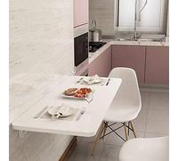 Table murale pliable pour économiser de l'espace - Bureau suspendu pour la maison, le bureau, la chambre à coucher, la salle de bain ou le balcon - Table pliable compacte et élégante pour un rangement