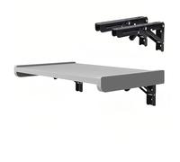 Table murale pliable pour économiser de l'espace - Pour la maison, le bureau, la chambre à coucher, la salle de bain ou la buanderie (gris, 60 x 40 cm)