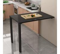 Table murale pliable pour économiser de l'espace - Table de salle à manger compacte - Table de cuisine - Noir 75 x 40 cm - Parfaite pour les petits espaces et les bureaux à domicile