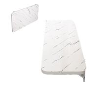 Table murale pliable pour la maison et le bureau - Bureau flottant pour étude, cuisine, salle à manger - Motif pierre blanche - 120 x 30 cm - Station de travail peu encombrante