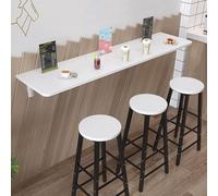 Table murale pliable pour les petits espaces, table de cuisine étroite, idéale pour la maison, le bureau, le bar, la buanderie, la salle à manger, la conception d'économie d'espace (couleur : blanc)