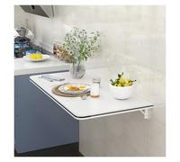 Table murale pliable pour petits espaces - Réglable - 30/40/50 cm de largeur - Table de salle à manger flottante à suspendre pour ordinateur portable - Table de travail compacte (blanc, 70 x 50 cm)