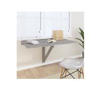 Table murale pliable Sonoma gris 100x60x56 cm Bois d ingénierie
