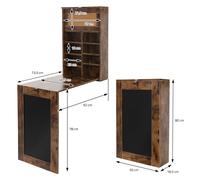 Table murale pliante avec étagères bureau multifonction 3en1 en MDF selon choix