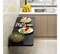 Table murale pliante avec étagères pour économiser de l'espace - Bureau à suspendre pour cuisine, café, salle à manger, maison, bureau, chambre à coucher, bibliothèque en bois, table d'apprentissage