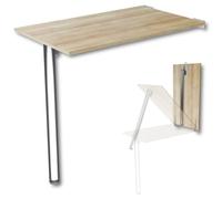 Table Murale Pliante avec Pieds de Table - 80 x 50 cm - en chêne Sonoma - Table de Salle à Manger - Table de Cuisine pour Le Mur - Table de Bar Stable - Table Murale Pliable pour Montage