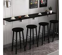 Table murale pliante - Bureau de cuisine et salle à manger en bois noir - Table de bar flottante peu encombrante et établi pour la maison, le bureau, la buanderie, 80 x 30 cm