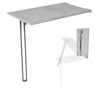 Table Murale Pliante Bureau Plateau de Table 80x50 cm en Aspect béton Table Pliante Table de Salle à Manger Table de Cuisine pour Le Mur Hauteur de la Table 74 cm pour Le Montage Mural