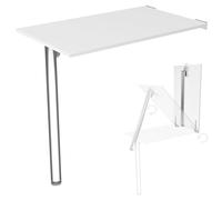 Table Murale Pliante Bureau Plateau de Table 80x50 cm en Blanc Table Pliante Table de Salle à Manger Table de Cuisine pour Le Mur Hauteur de la Table 74 cm pour Le Montage Mural