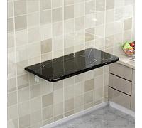 Table murale pliante compacte flottante - Bureau en imitation marbre pour petits espaces, bureau à domicile, salle à manger et cuisine - Surface d'écriture blanche 120 x 40 cm