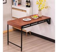Table Murale Pliante Convertible, Table À Manger Gain Place Cuisine Maison | Charge 200kg, Vérin Hydraulique, Pieds Réglables, Étagère Rangement, Languette Anti-pincement(125-3)