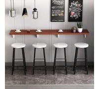 Table murale pliante couleur teck 109,2 x 30,5 cm - Table de salle à manger fine en bois pour thé, bars et petits espaces, design peu encombrant, solution de salle à manger polyvalente