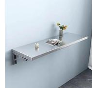 Table murale pliante en acier inoxydable 304, support renforcé, économie d'espace, bureau flottant, supporte 150 kg, idéal pour cuisine, buanderie, restaurant